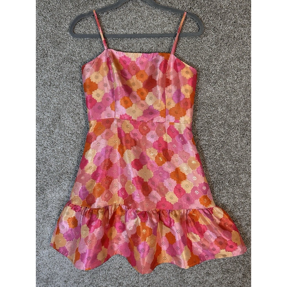 Willa Story Tara Dress‎ Pink Cassius Carnes Vine Jacquard XS NWT Made in USA